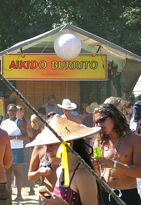 Mateel Aikido's burrito booth Reggae on the River 2003